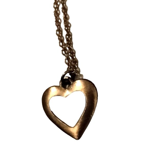 Gold Tone Open heart  Necklace Valentine Jewelry - Picture 1 of 4